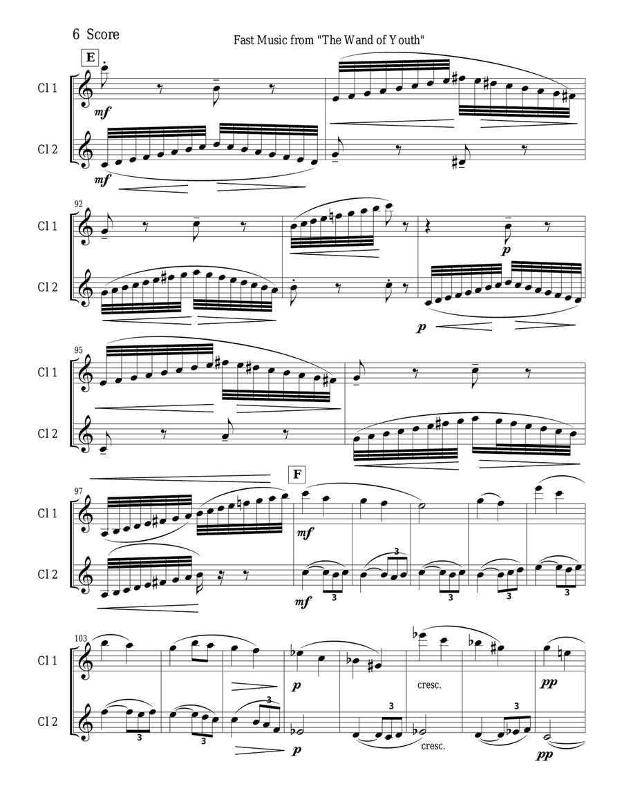 Elgar Scherzino and The Wild Bears for two clarinets Clarinet Duet scores gallery preview page 6