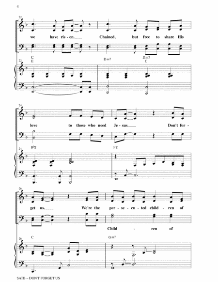DON'T FORGET US (SATB Choir with Piano) image number null