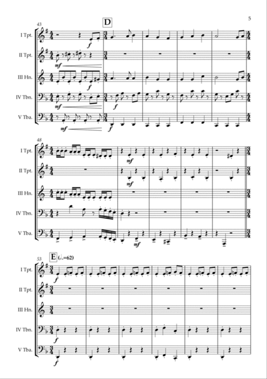 Pirates Of The Caribbean Brass Quintet scores gallery preview page 6