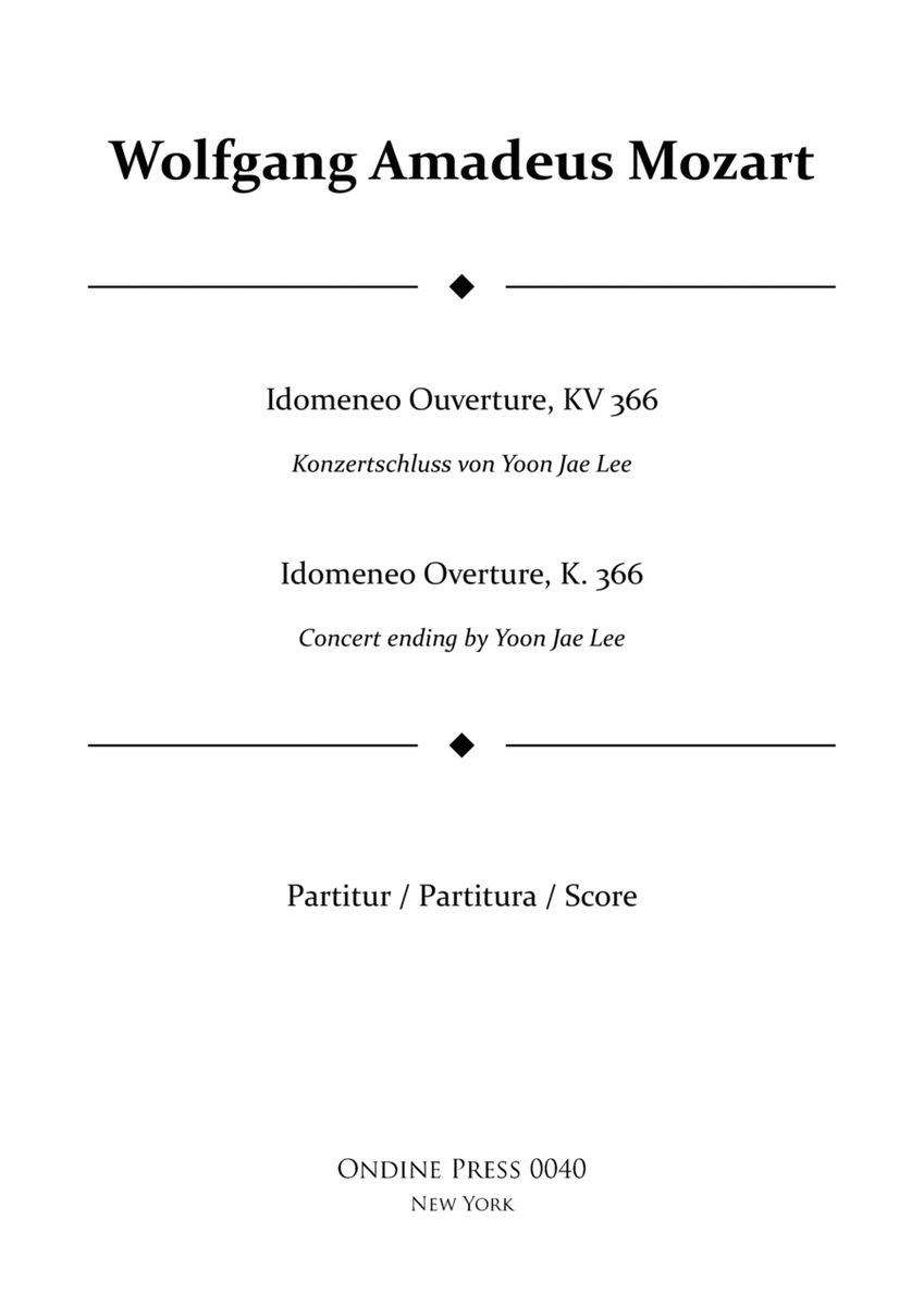 Idomeneo Overture, K. 366 concert ending by Yoon Jae Lee - Score Only image number null