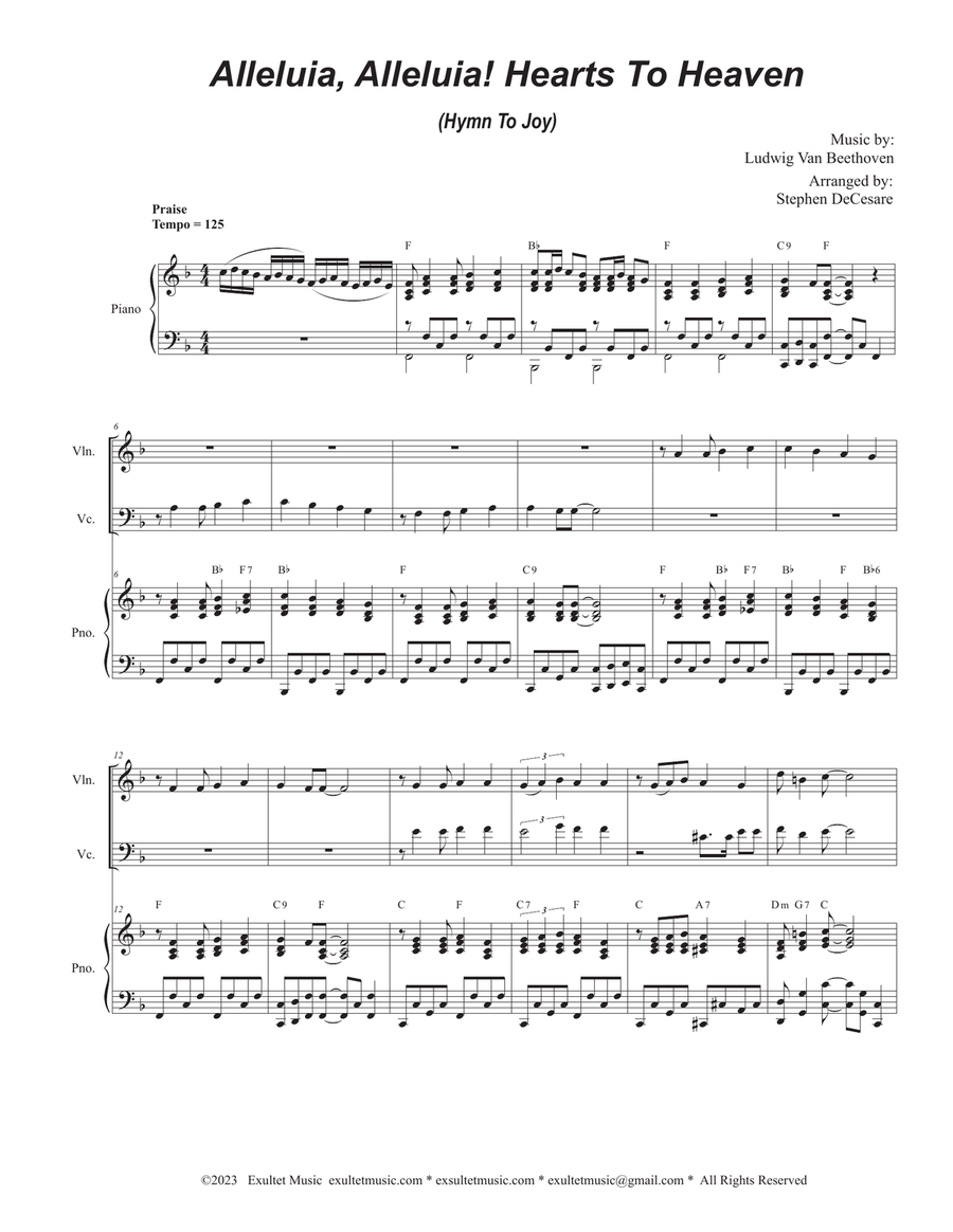 Alleluia, Alleluia! Hearts To Heaven (Duet for Violin and Cello)
