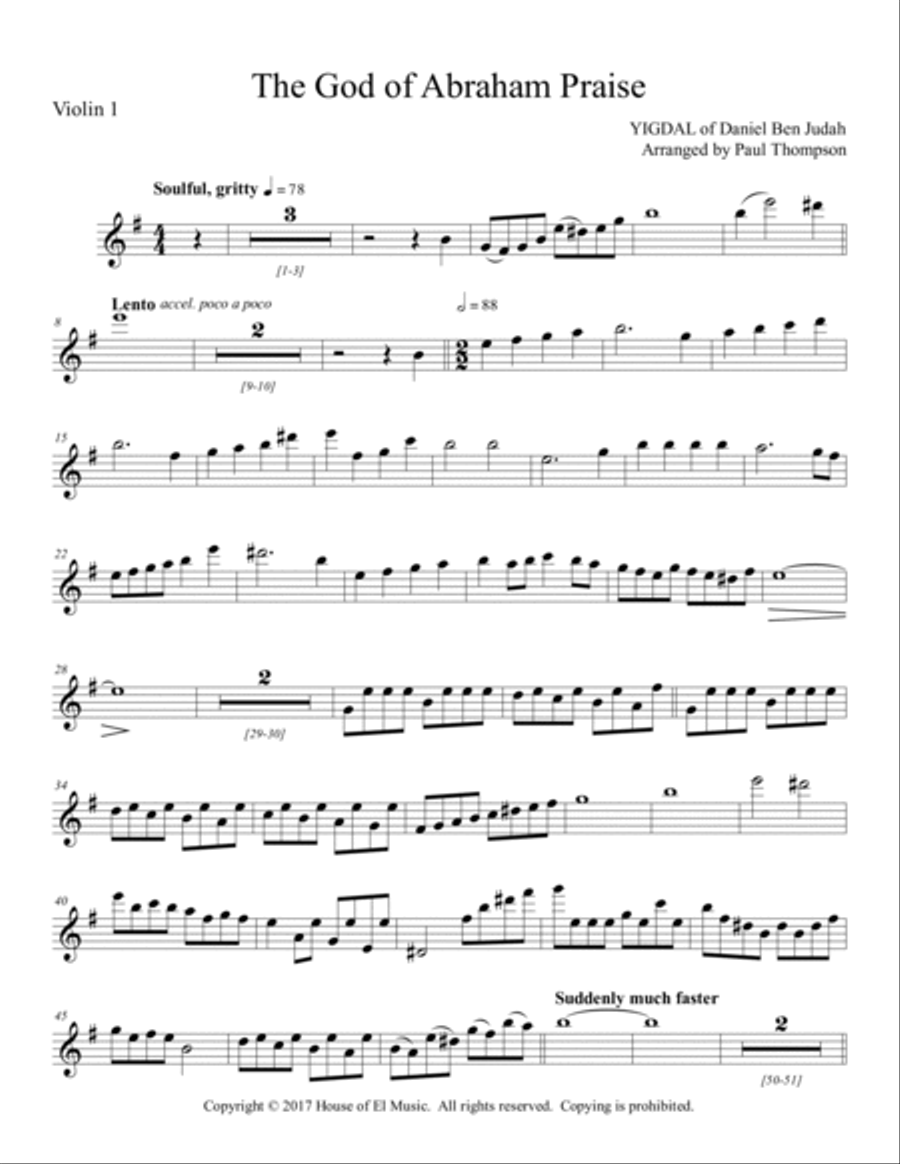 The God of Abraham Praise String Quartet scores gallery preview page 5
