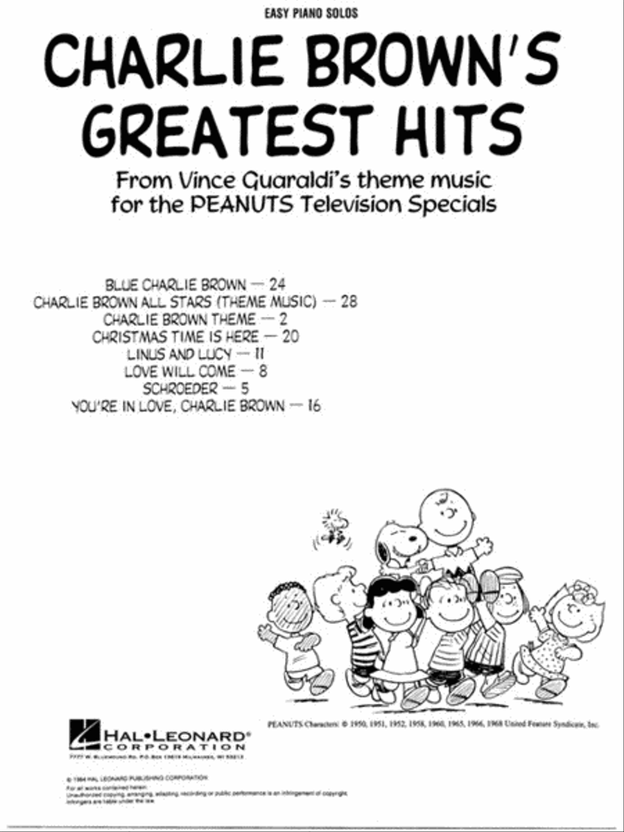Charlie Brown's Greatest Hits Easy Piano scores gallery preview page 2