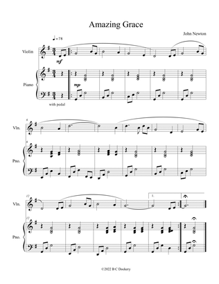 Amazing Grace (Solo Violin with Piano Accompaniment)