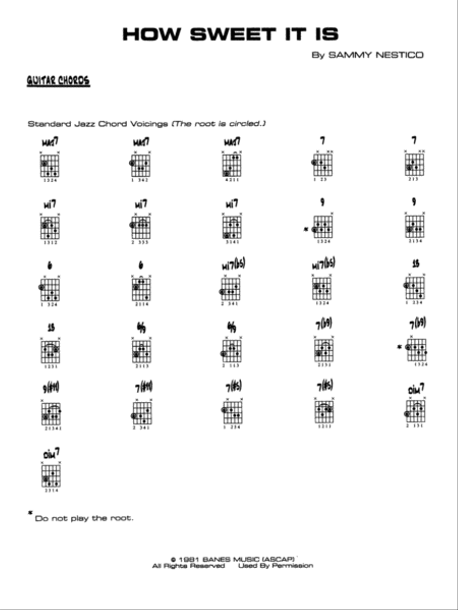 How Sweet It Is: Guitar Chords Jazz Ensemble scores gallery preview page 1