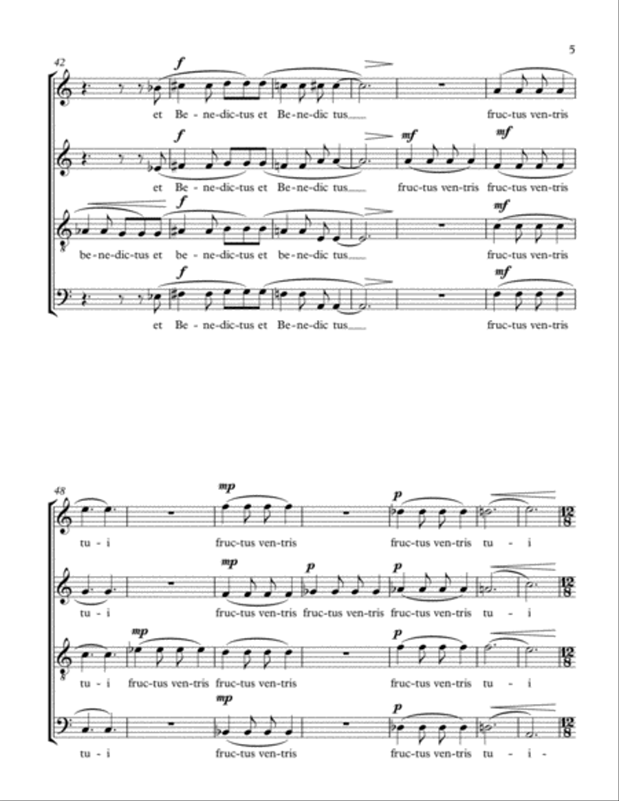 Ave Maria, Op. 17 4-Part scores gallery preview page 5