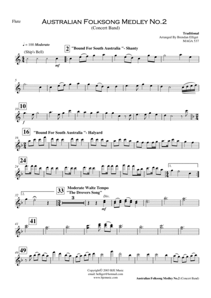 Australian Folksong Medley No. 2 - Concert Band image number null