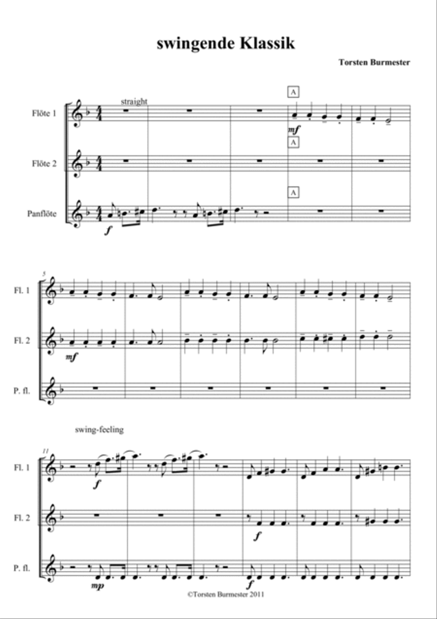 Swingende Klassik / swinging classic Small Ensemble scores gallery preview page 3