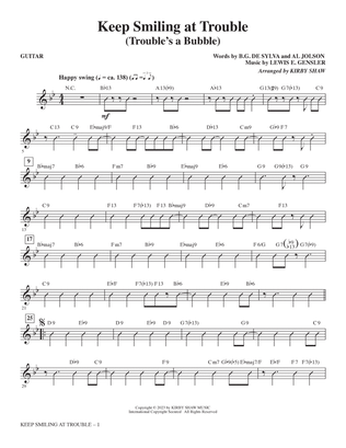 Book cover for Keep Smiling at Trouble (Trouble's a Bubble) (arr. Kirby Shaw) - Guitar