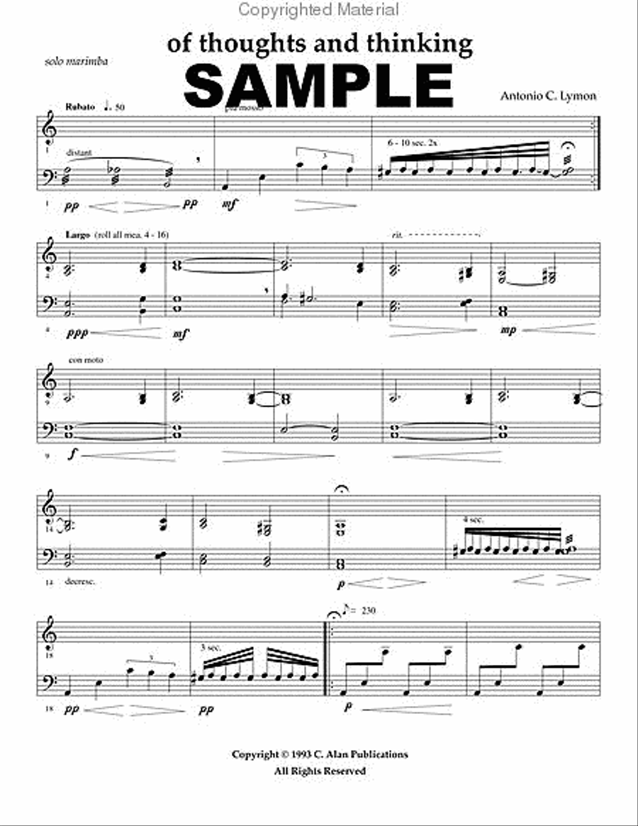 of thoughts and thinking Percussion Ensemble scores gallery preview page 2