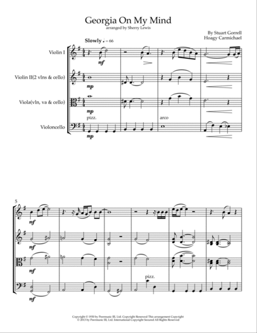 Georgia On My Mind String Trio scores gallery preview page 3