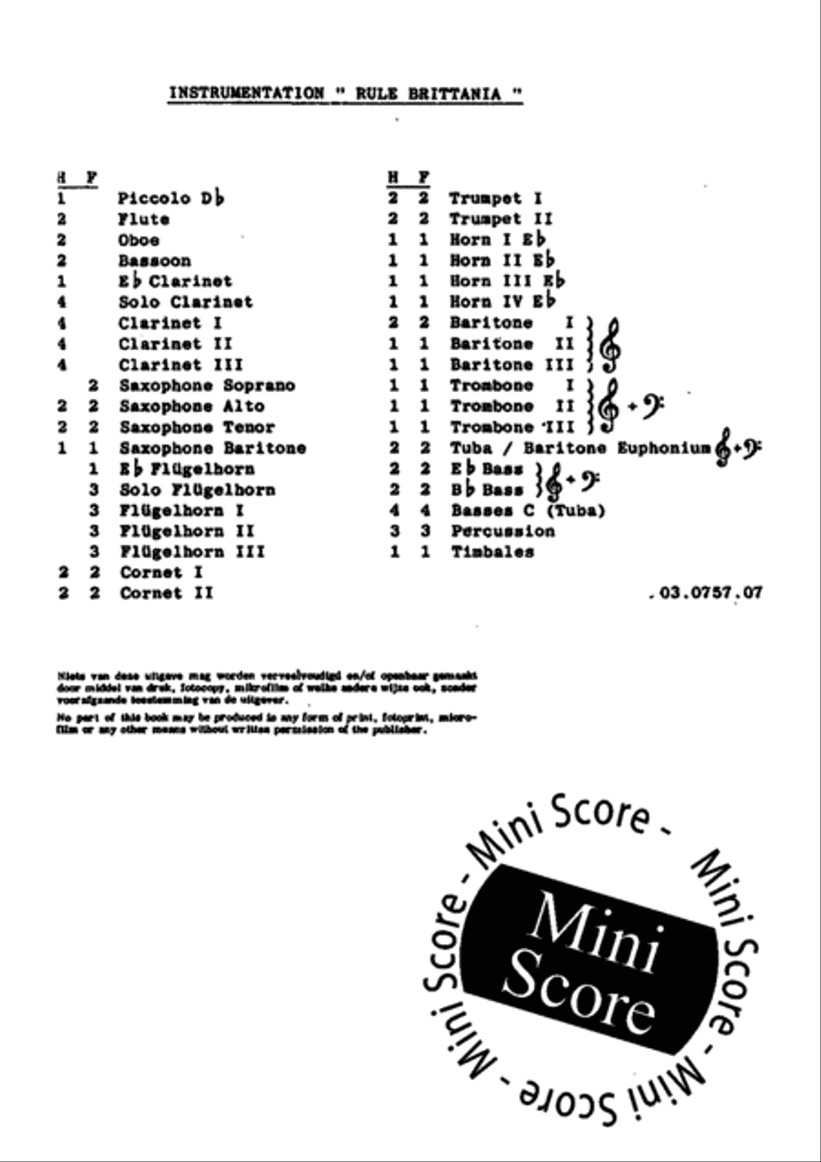 Rule Britannia Concert Band scores gallery preview page 3