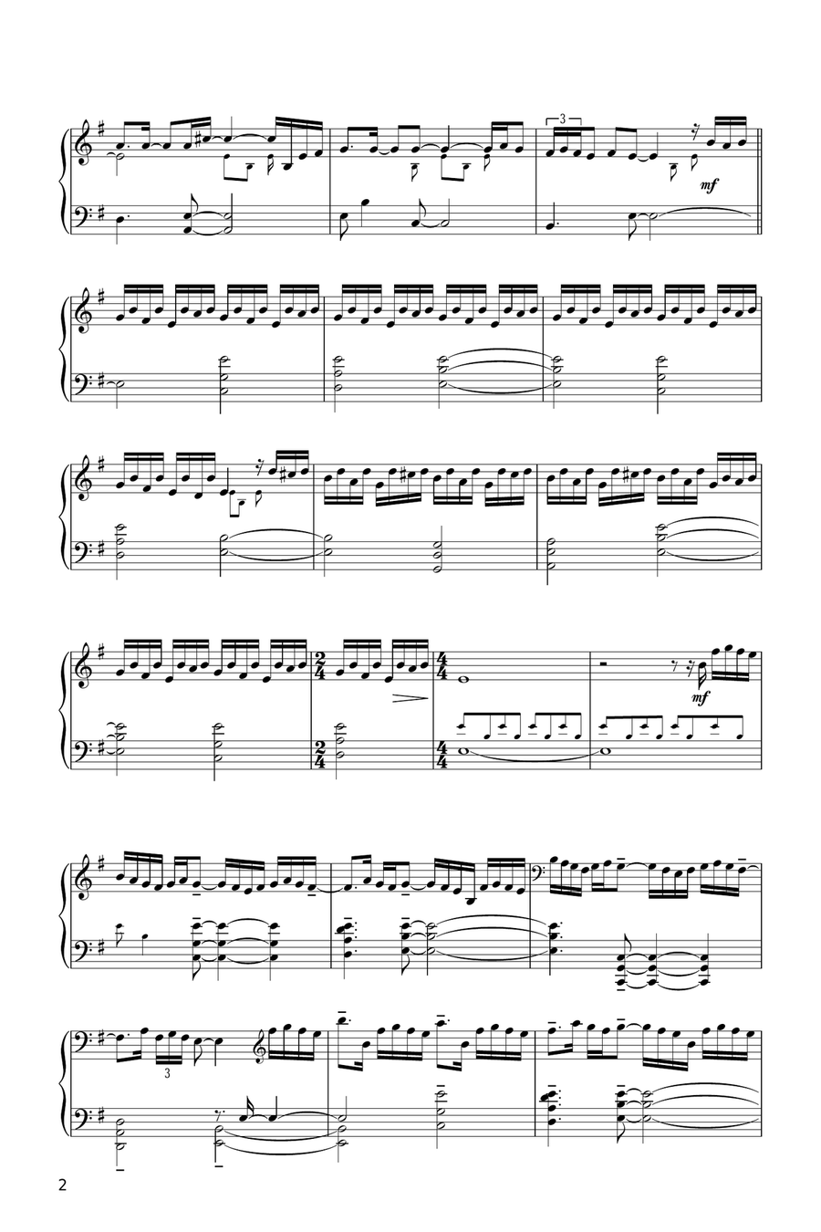 Andare Piano Solo scores gallery preview page 2