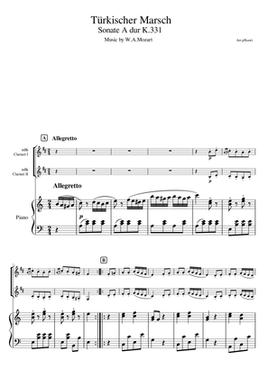 "Turkish March" piano trio/ clarinet duet