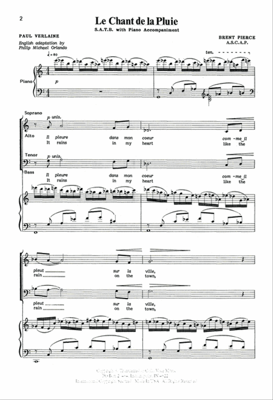 Le Chant De La Pluie Le Chant De La Pluie 4-Part scores gallery preview page 2