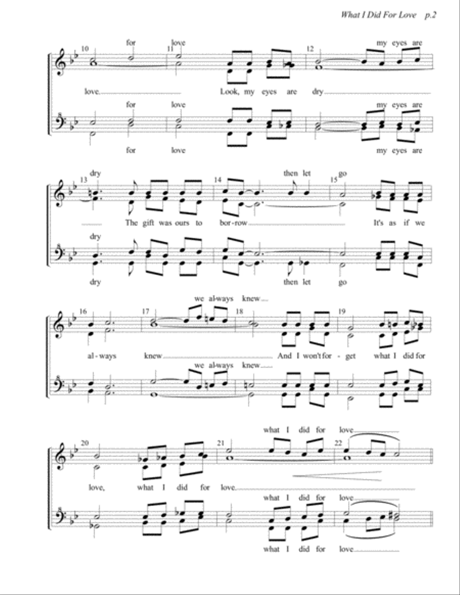 What I Did For Love SSAA scores gallery preview page 2