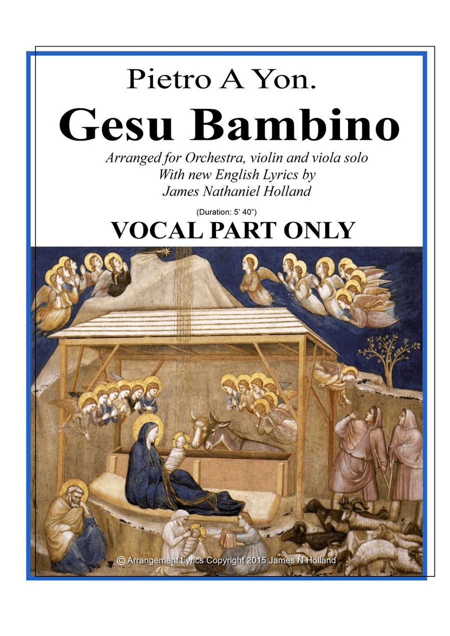 Gesu Bambino Vocal Part only with New English Lyrics High Voice scores gallery preview page 1