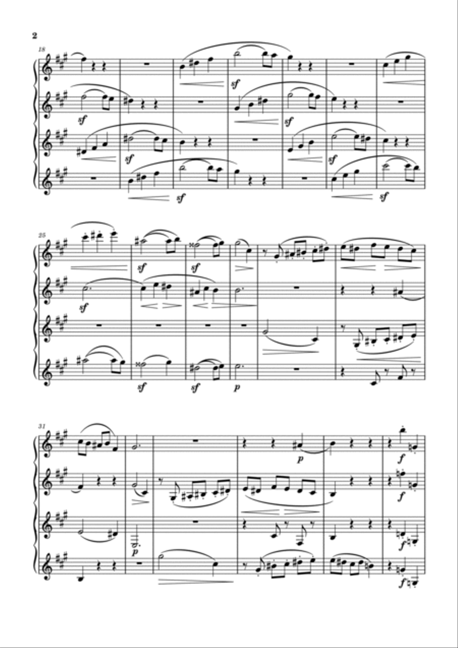 R.Schumann: Quartet Op.41 No.3 for 3 Clarinets and Bass Clarinet Clarinet Quartet scores gallery preview page 2