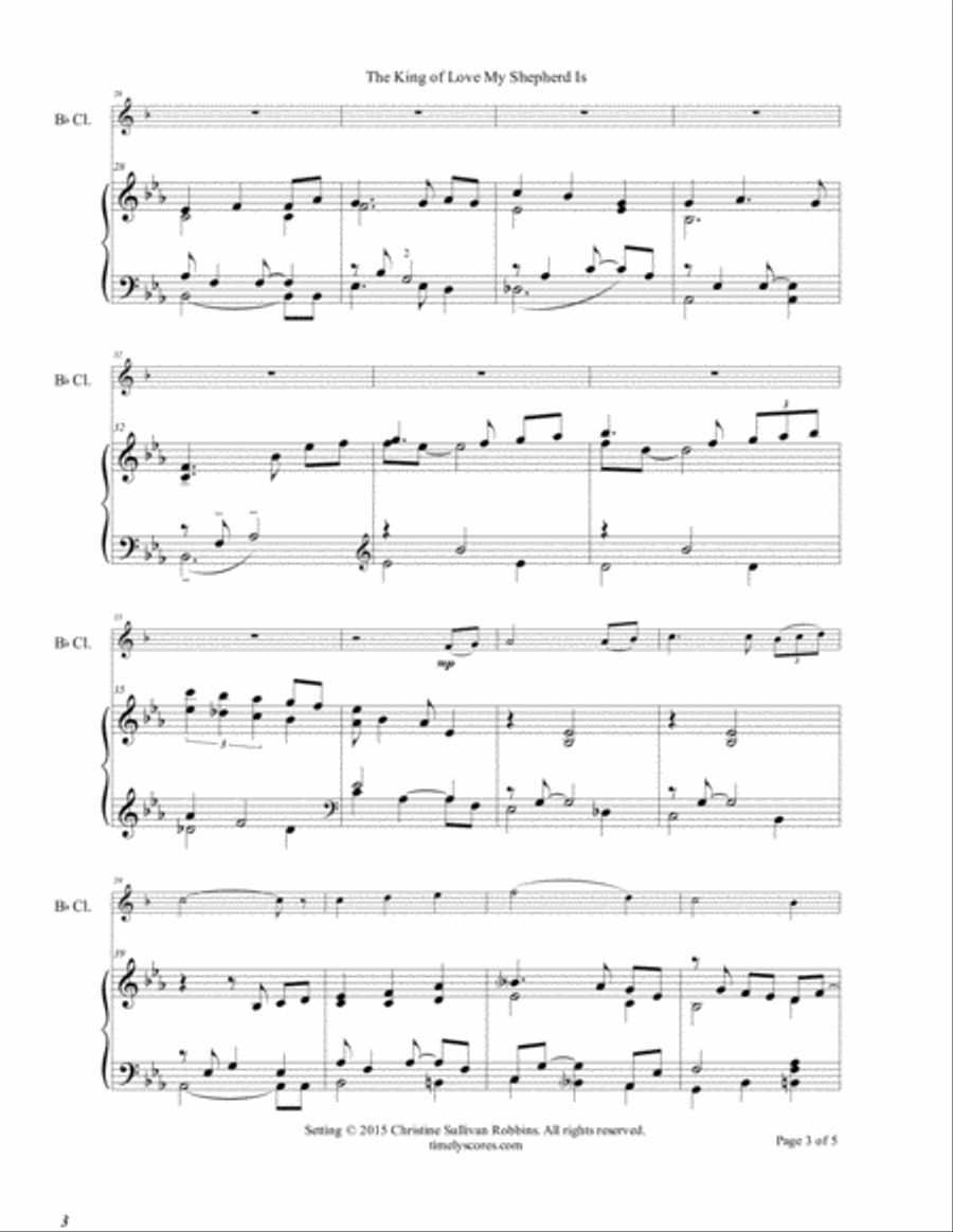 The King of Love My Shepherd Is Clarinet Solo scores gallery preview page 3