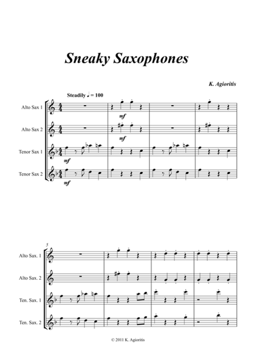 Sneaky Saxophones - Quartet for Young Sax Players (AATT) image number null