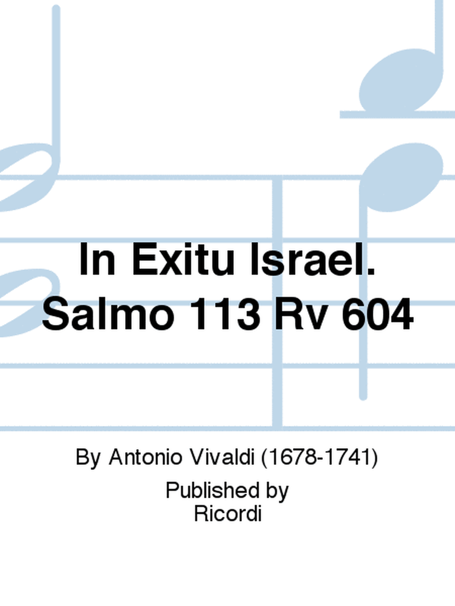 In Exitu Israel. Salmo 113 Rv 604