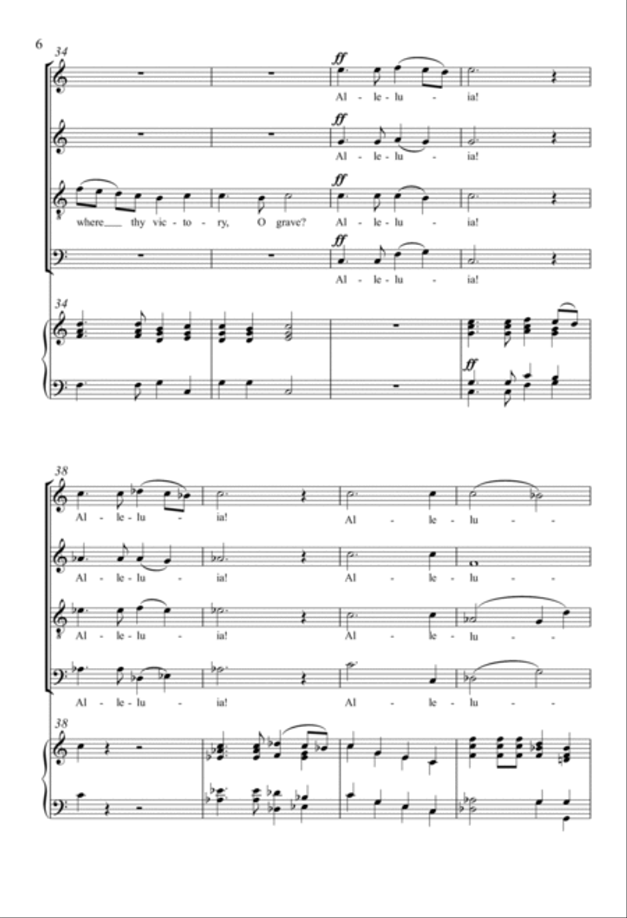 Christ The Lord Is Risen Today 4-Part scores gallery preview page 5