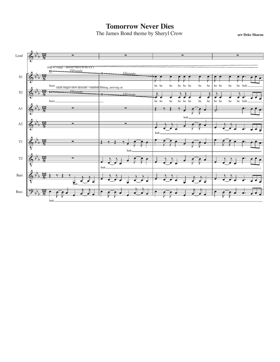 Tomorrow Never Dies from the Motion Picture TOMORROW NEVER DIES 4-Part scores gallery preview page 1