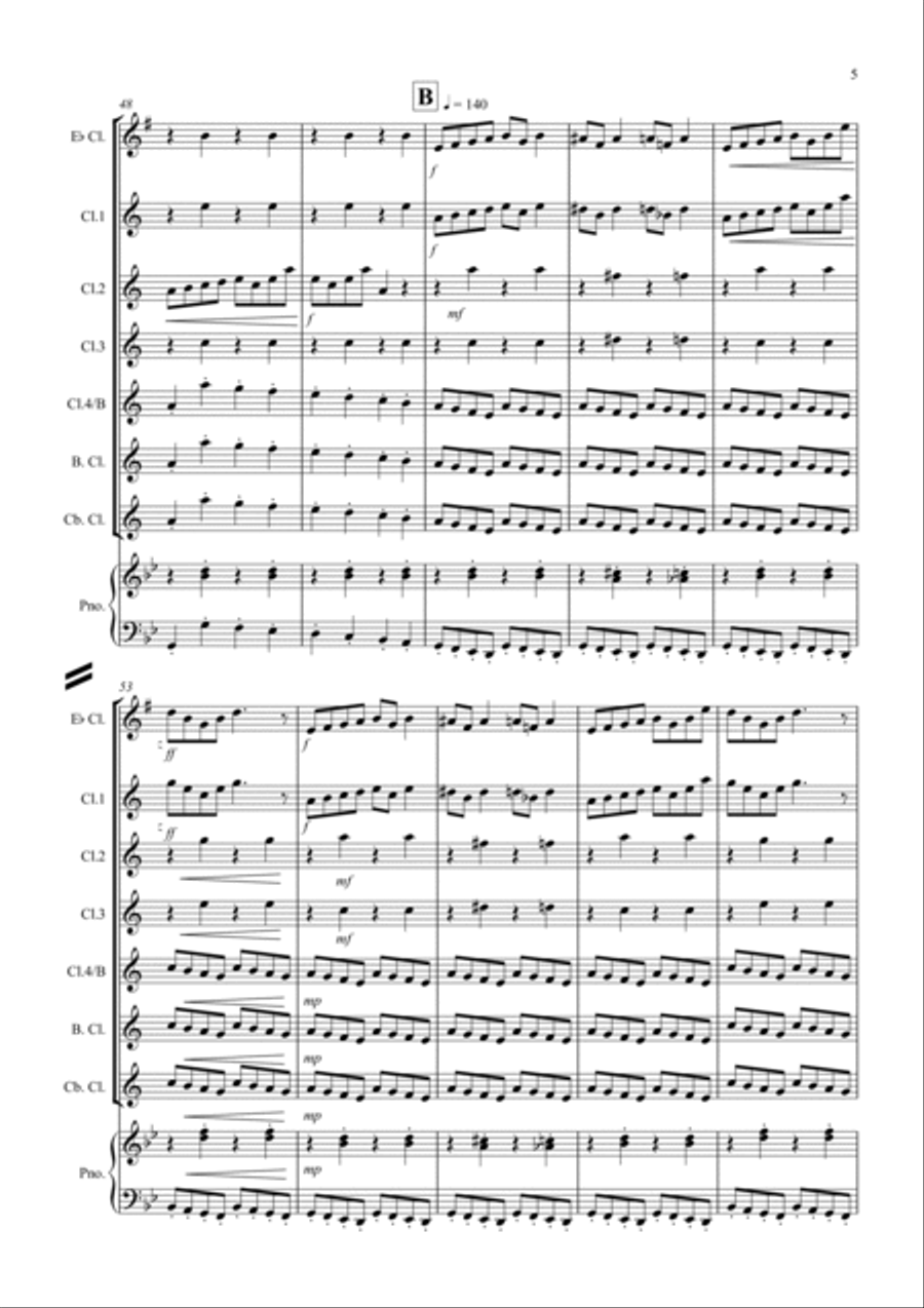 In the Hall of the Mountain King for Clarinet Choir Clarinet Choir scores gallery preview page 5