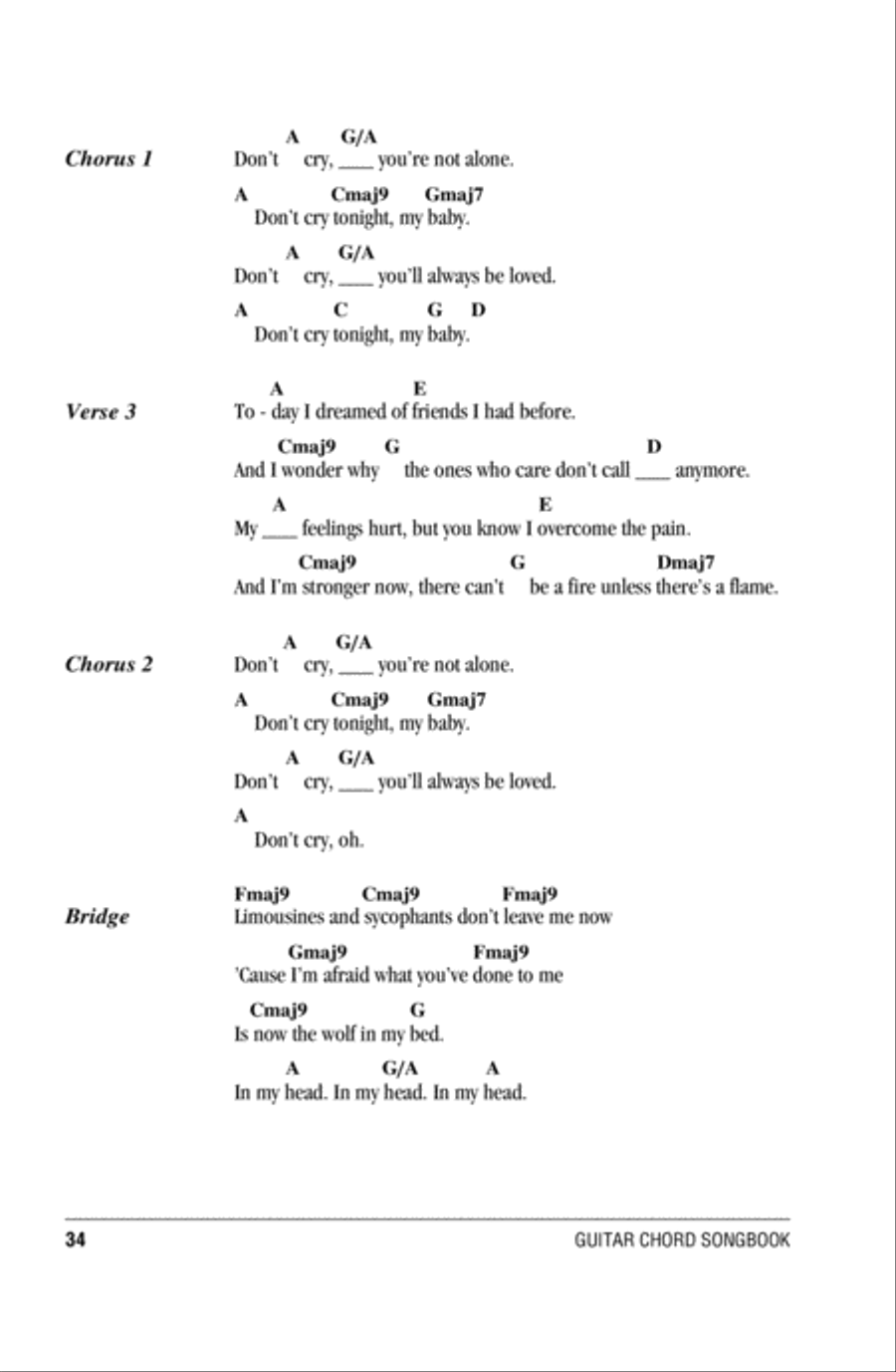 Don't Cry Acoustic Guitar scores gallery preview page 2