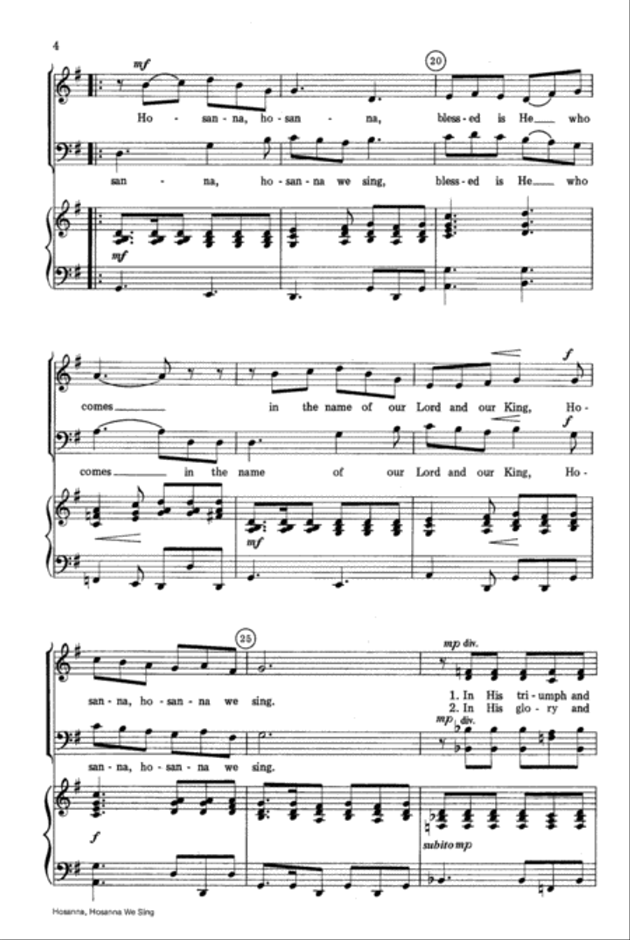 Hosanna, Hosanna We Sing 4-Part scores gallery preview page 4
