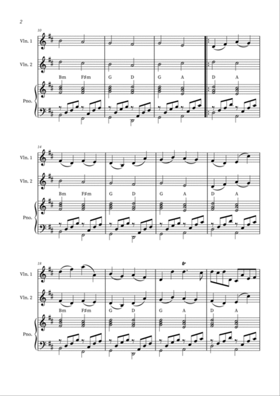 Canon in D - Violin Duet with Piano String Duet scores gallery preview page 2