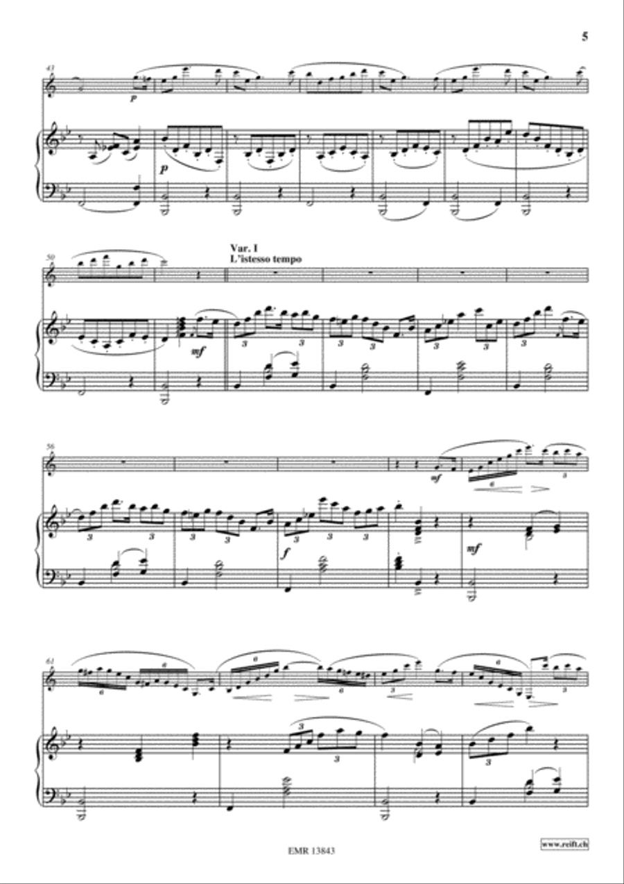 Variations On The Tyrolienne Clarinet Solo scores gallery preview page 5
