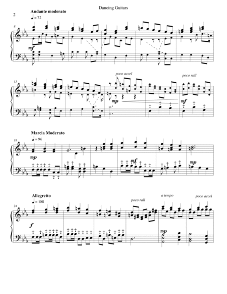 Dancing Guitars-for 5-octave handbells and optional chimes - Score Only Full Orchestra scores gallery preview page 2