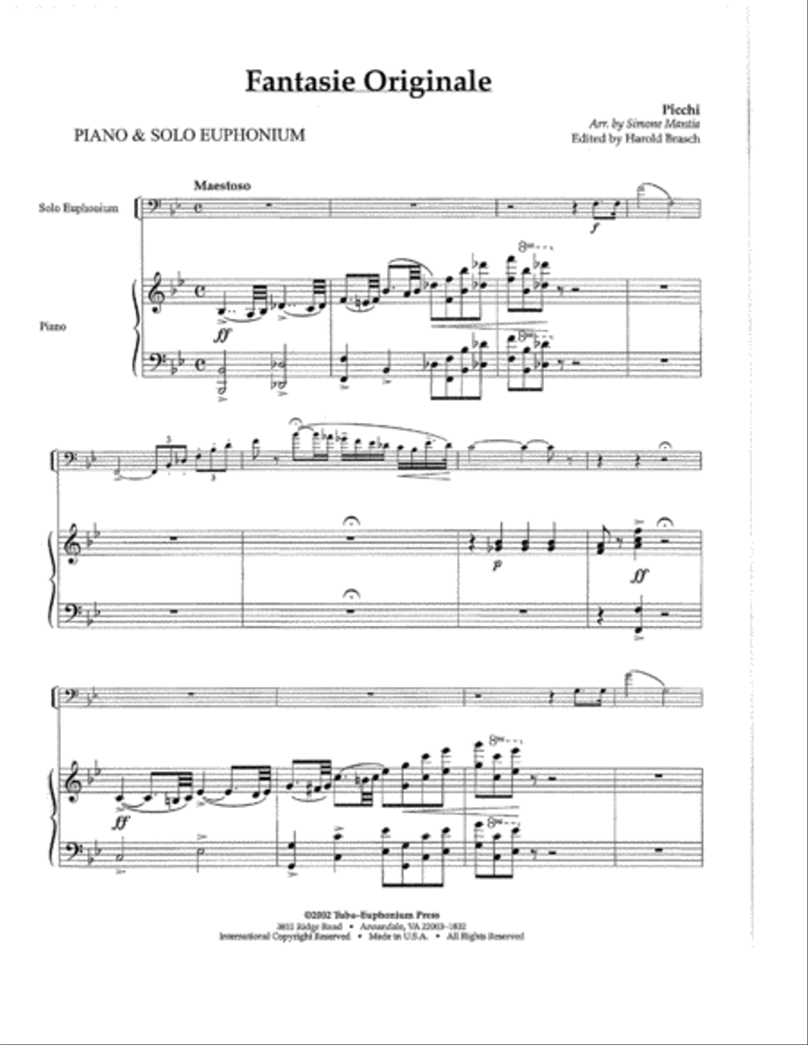 Fantasie Originale Fantasie Originale Euphonium scores gallery preview page 2