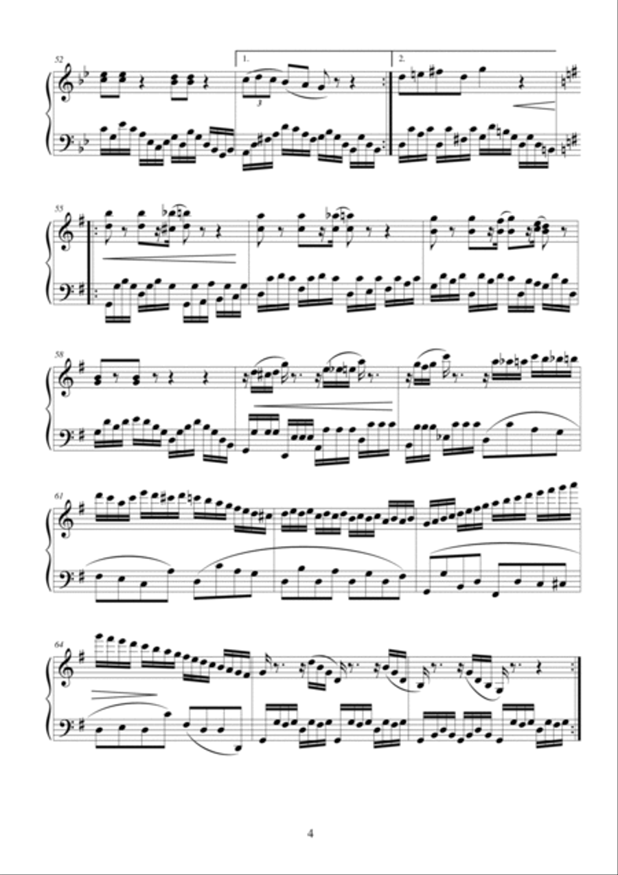 Two Rondo in G major for piano 4-Part scores gallery preview page 4
