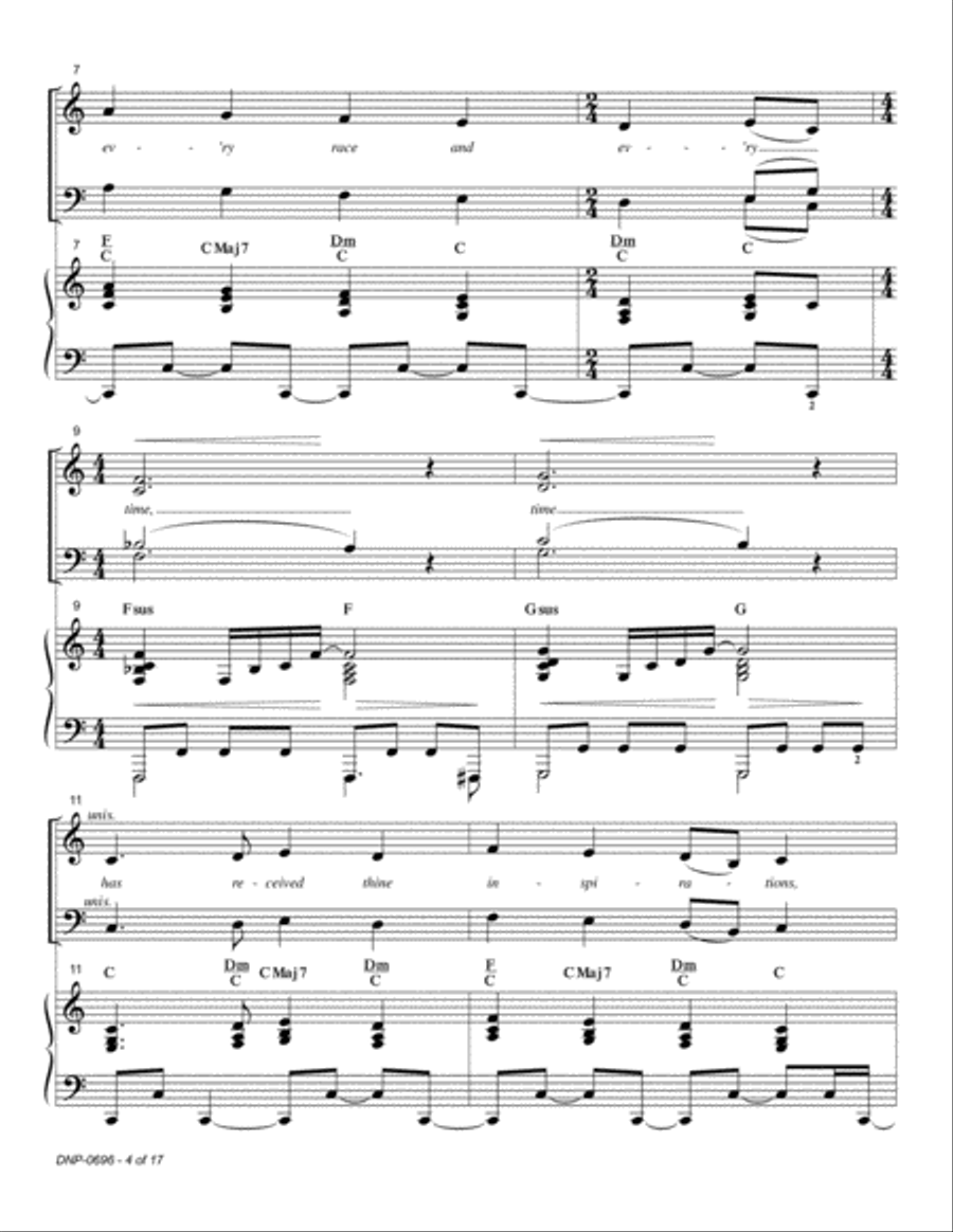 Light of Ages and of Nations-SATB [gospel] choral work, accompanied 4-Part scores gallery preview page 4