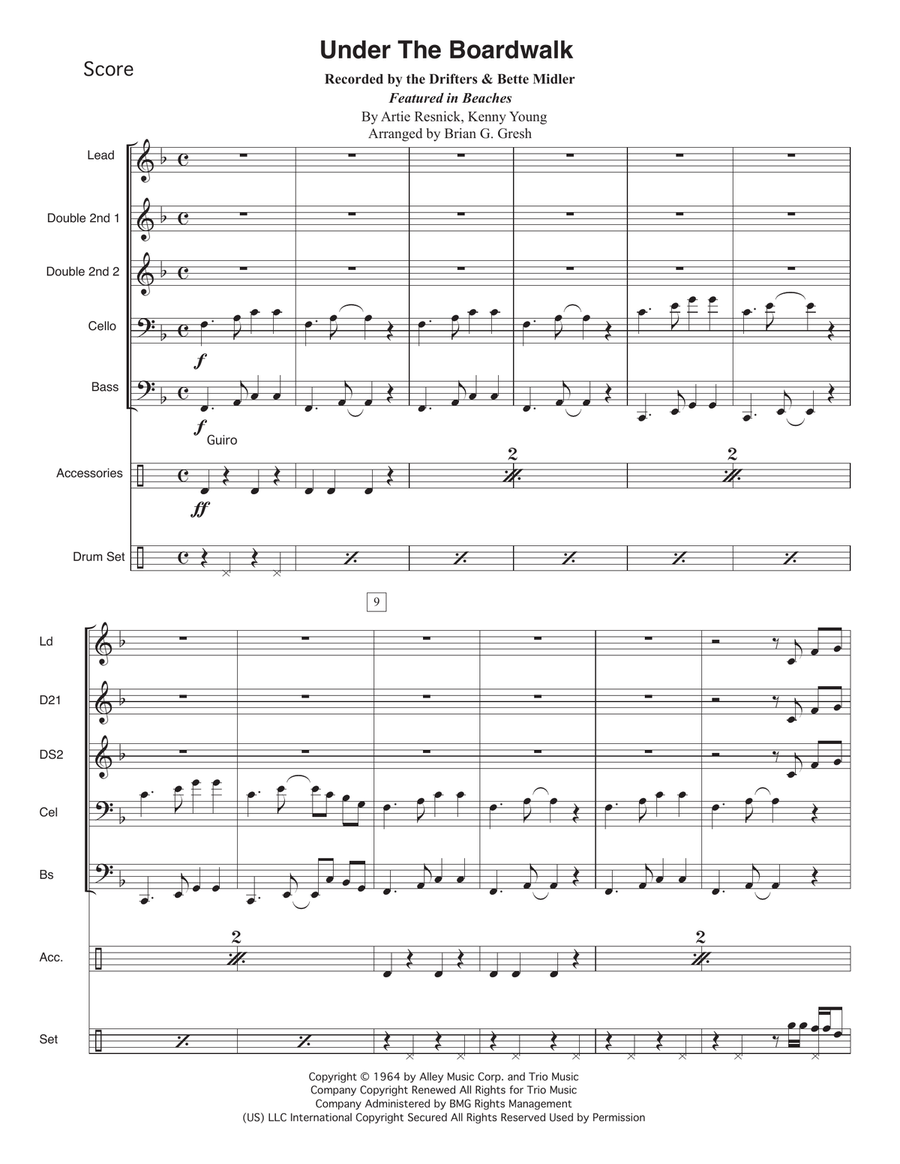 Under The Boardwalk Steel Drum Band scores gallery preview page 1
