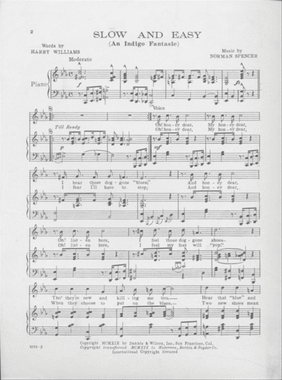 Slow and Easy. (An Indigo Fantasie) Voice scores gallery preview page 2