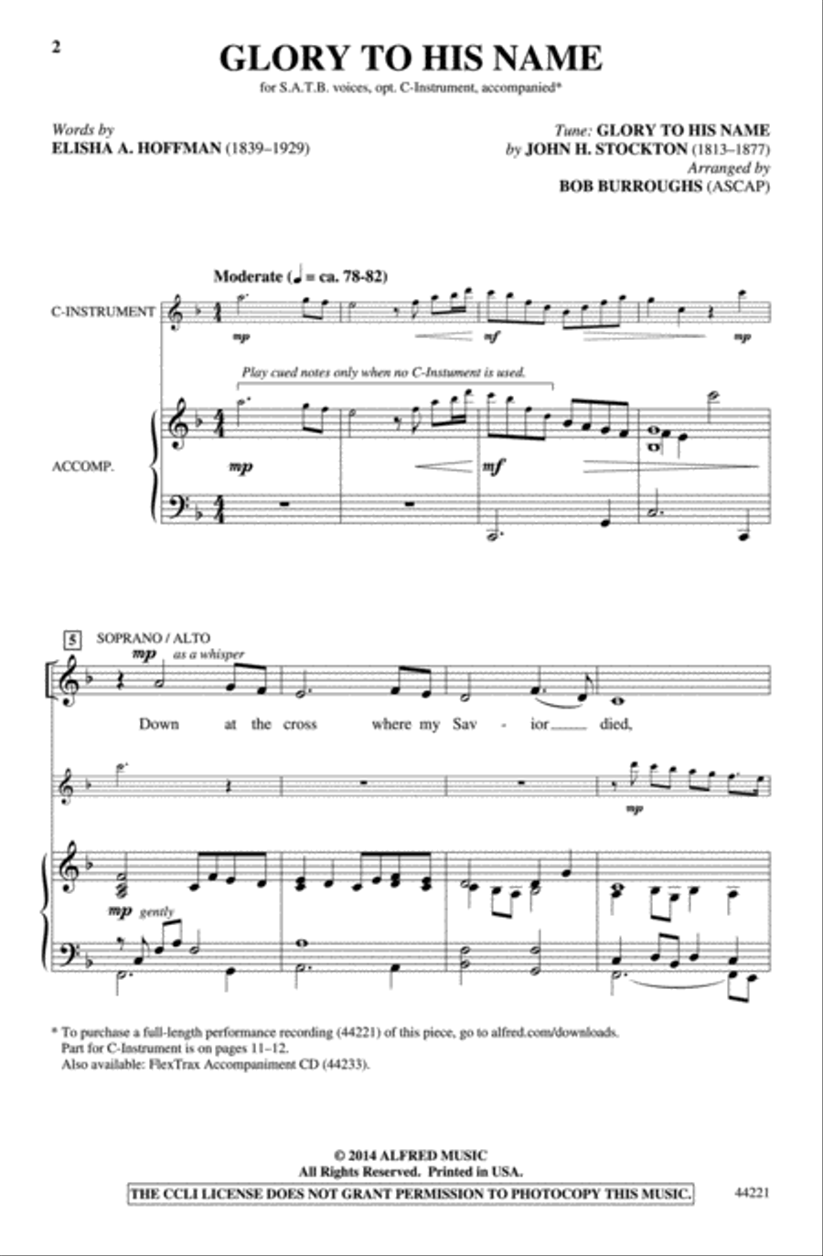 Glory to His Name 4-Part scores gallery preview page 1