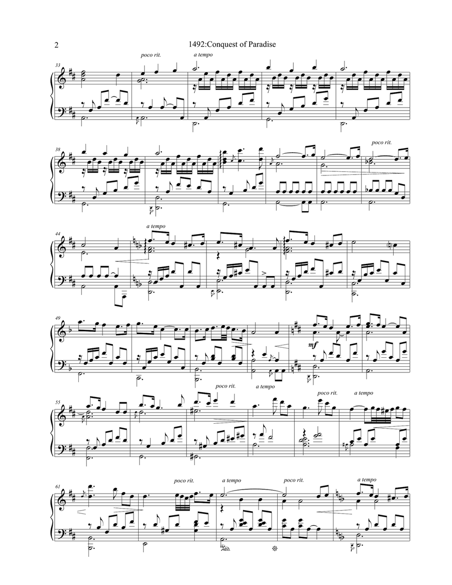 Conquest Of Paradise Piano Solo scores gallery preview page 2
