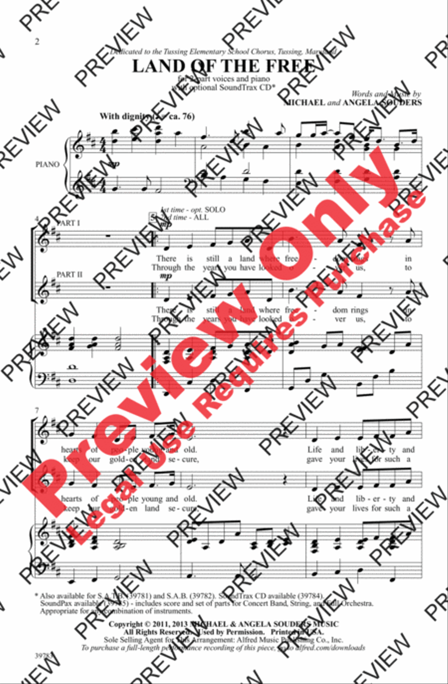 Land of the Free 2-Part scores gallery preview page 2