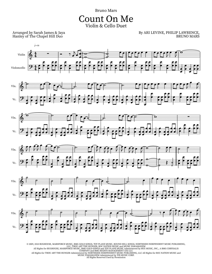 Count On Me String Duet scores gallery preview page 1