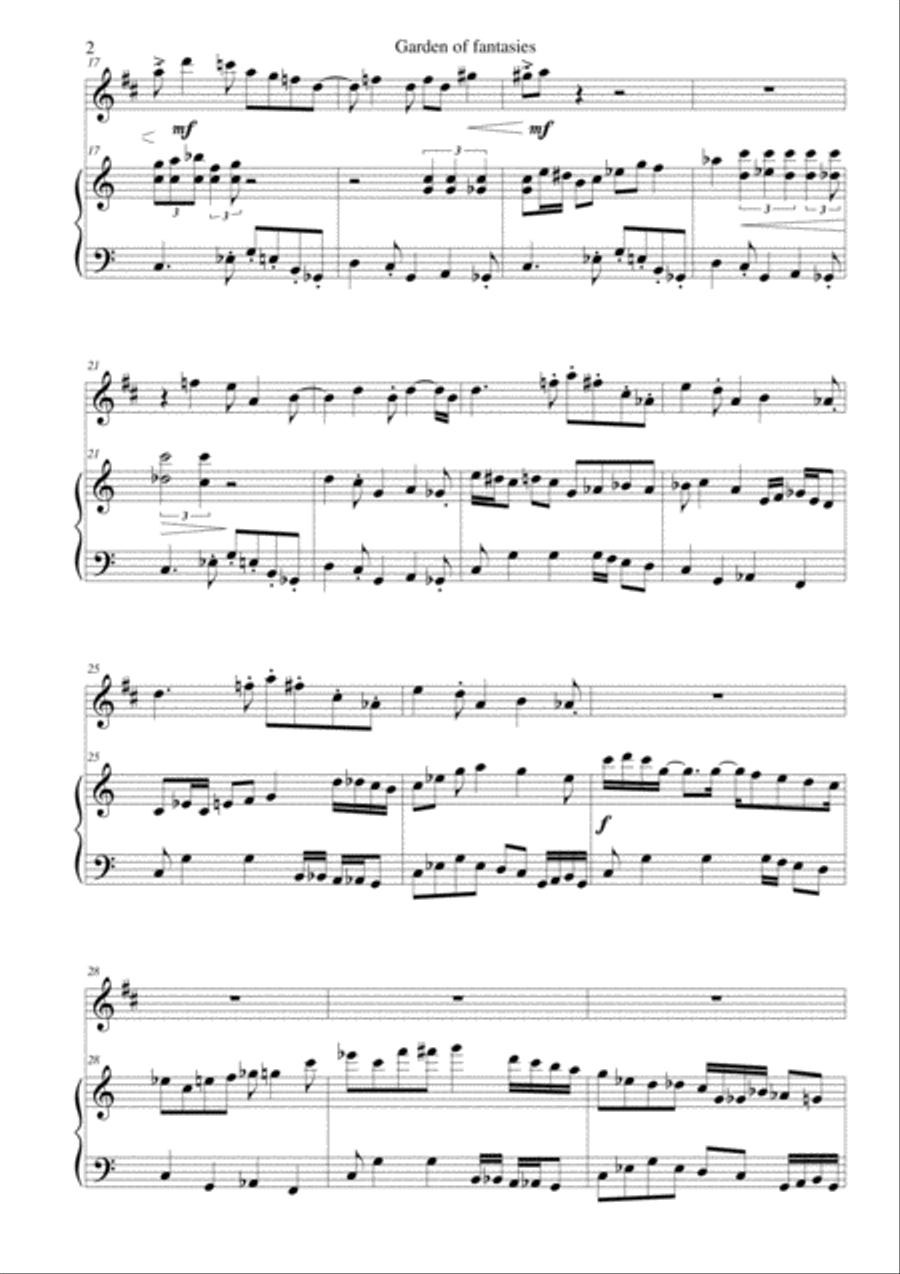 Garden of fantasies Woodwind Duet scores gallery preview page 2