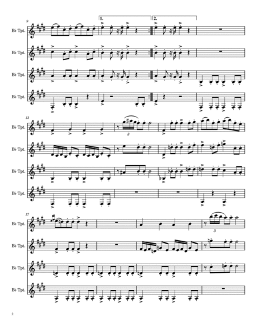 Wedding Day at Trouldhaugen Brass Quartet scores gallery preview page 2