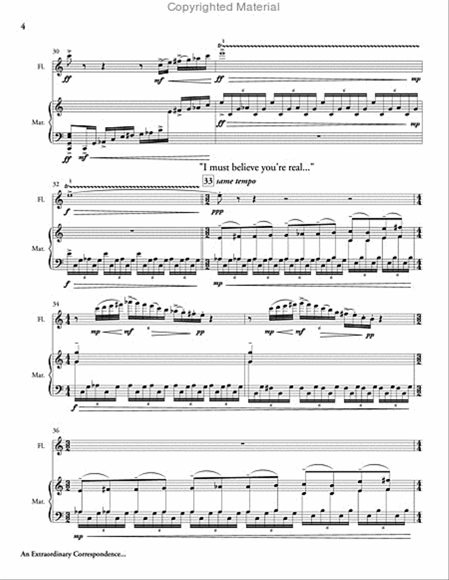 Extraordinary Correspondence, An (score & parts) Flute scores gallery preview page 5