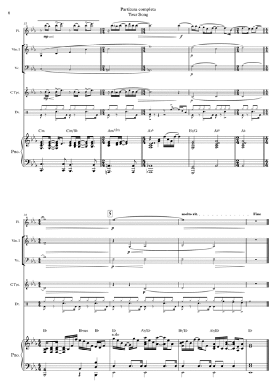 Your Song Flute scores gallery preview page 6