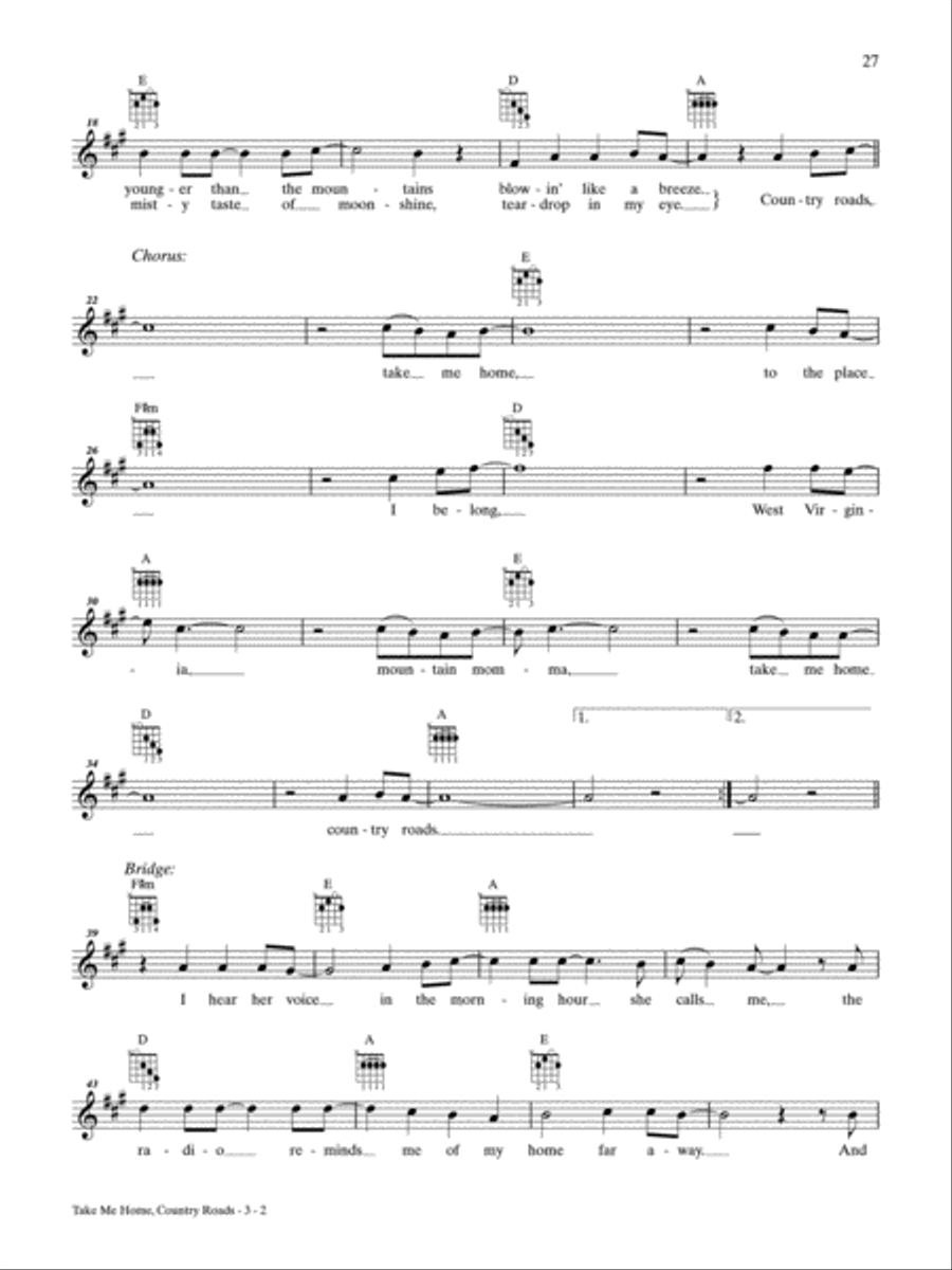 Take Me Home, Country Roads Banjo scores gallery preview page 2