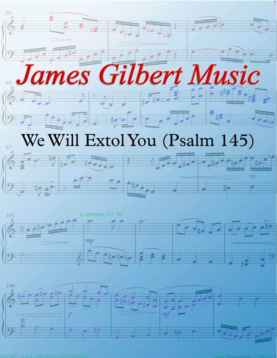 We Will Extol You (Psalm 145) String Quartet scores gallery preview page 1