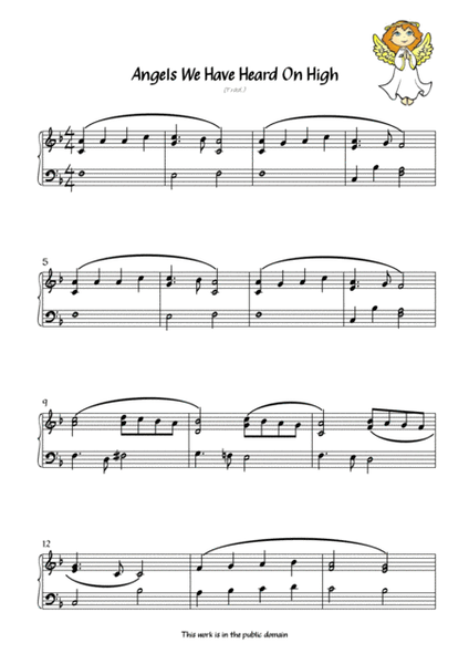 Angels We Have Heard On High arranged for easy piano image number null