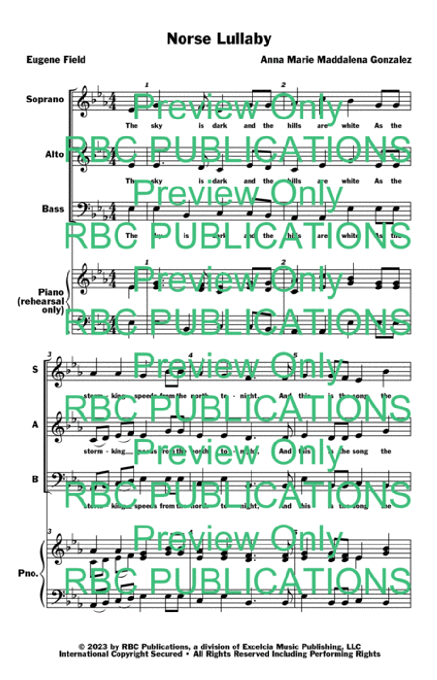 Norse Lullaby (SAB) Norse Lullaby (SAB) 3-Part scores gallery preview page 3